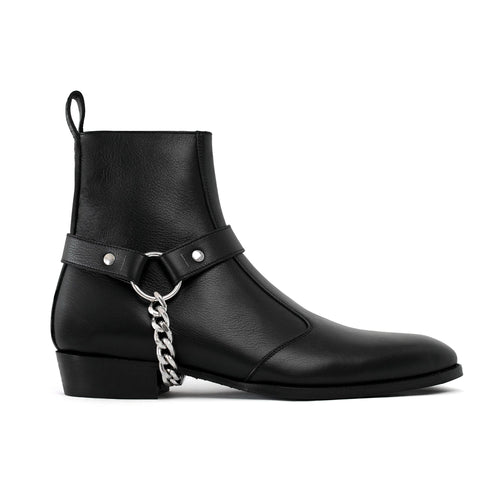 LEATHER GINZA HARNESS BOOTS