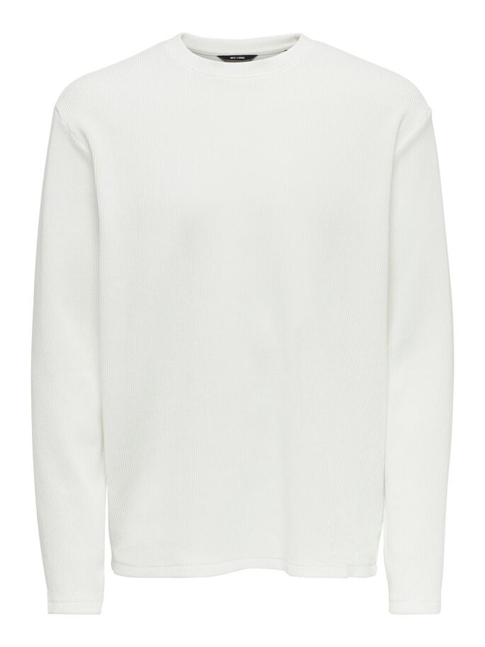 TEXTURE SWEATSHIRT - WHITE