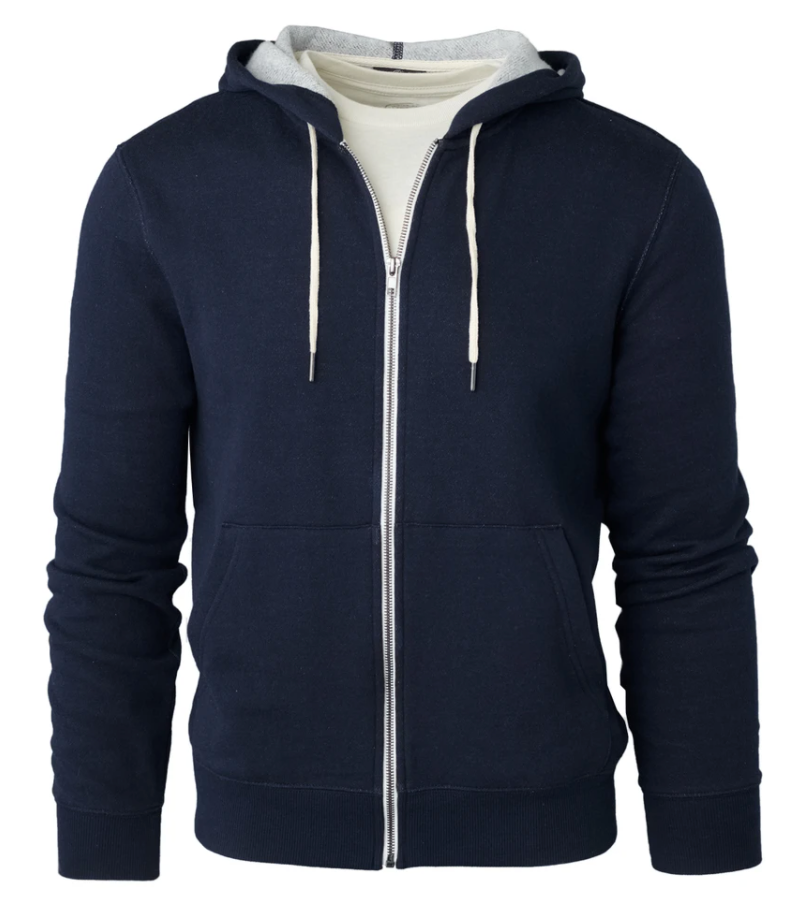 Navy Zip Fleece Hoodie