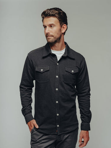 Knit Workman Shirt Jacket - Black