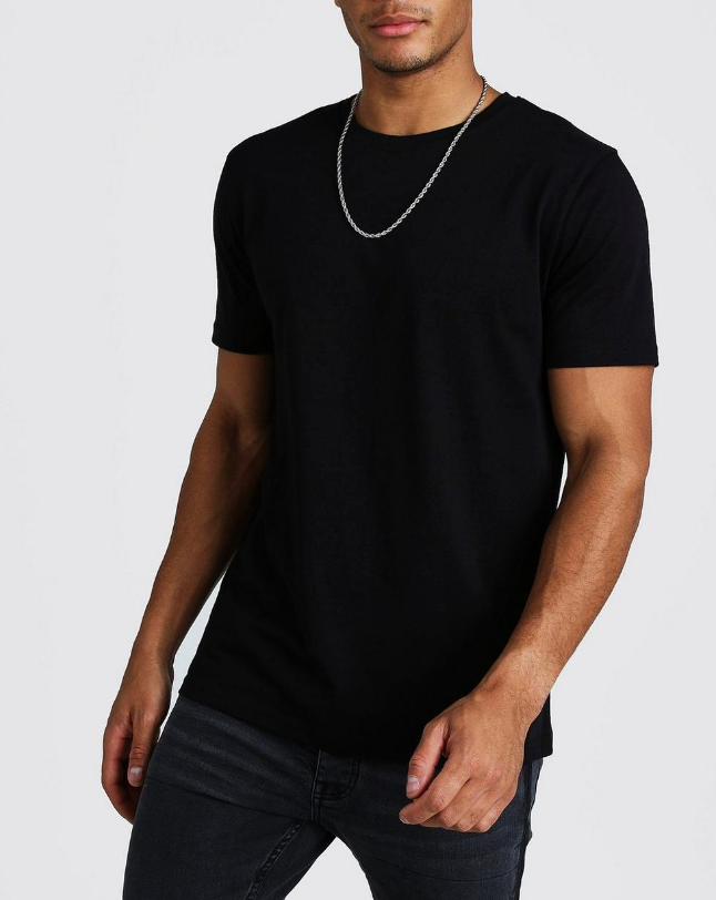 BASIC BLACK CREW NECK T-SHIRT