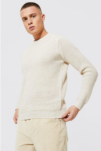 Ribbed Chunky Crew Neck Jumper