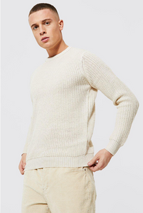 Ribbed Chunky Crew Neck Jumper