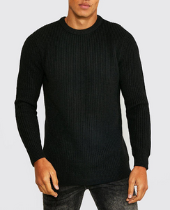 RECYCLED CREW NECK FISHERMAN KNIT JUMPER