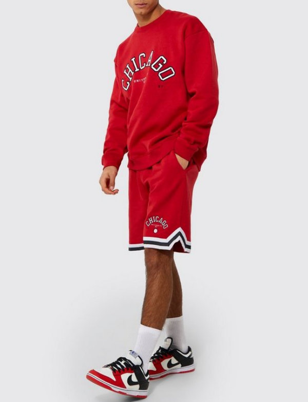 OVERSIZED CHICAGO TAPE SHORT TRACKSUIT