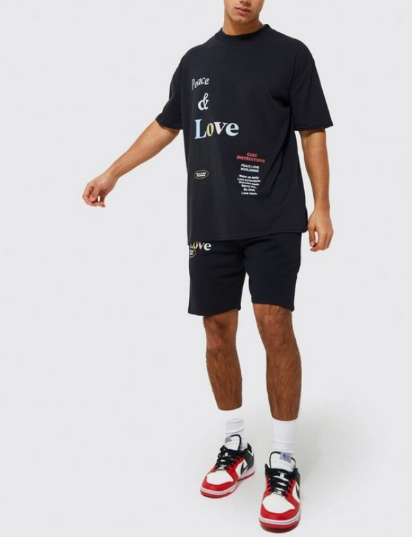 OVERSIZED PEACE T-SHIRT AND SHORT SET