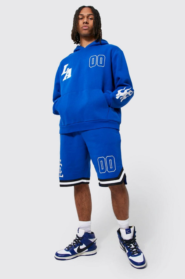 OVERSIZED LA BADGE VARSITY SHORT TRACKSUIT