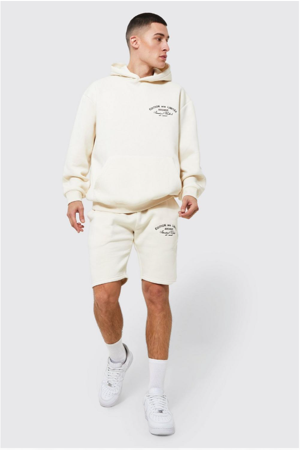 OVERSIZED EDITION MAN HOODED SHORT TRACKSUIT