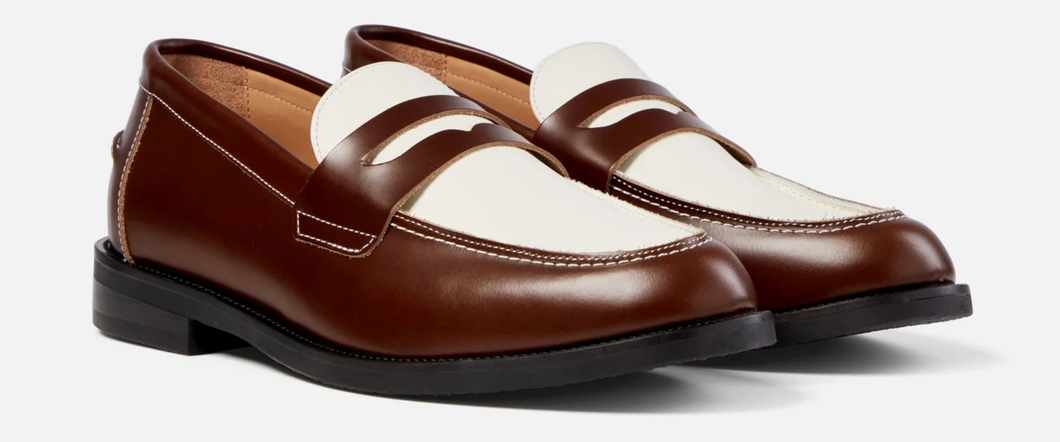 CHESTNUT X WHITE PENNY LOAFER